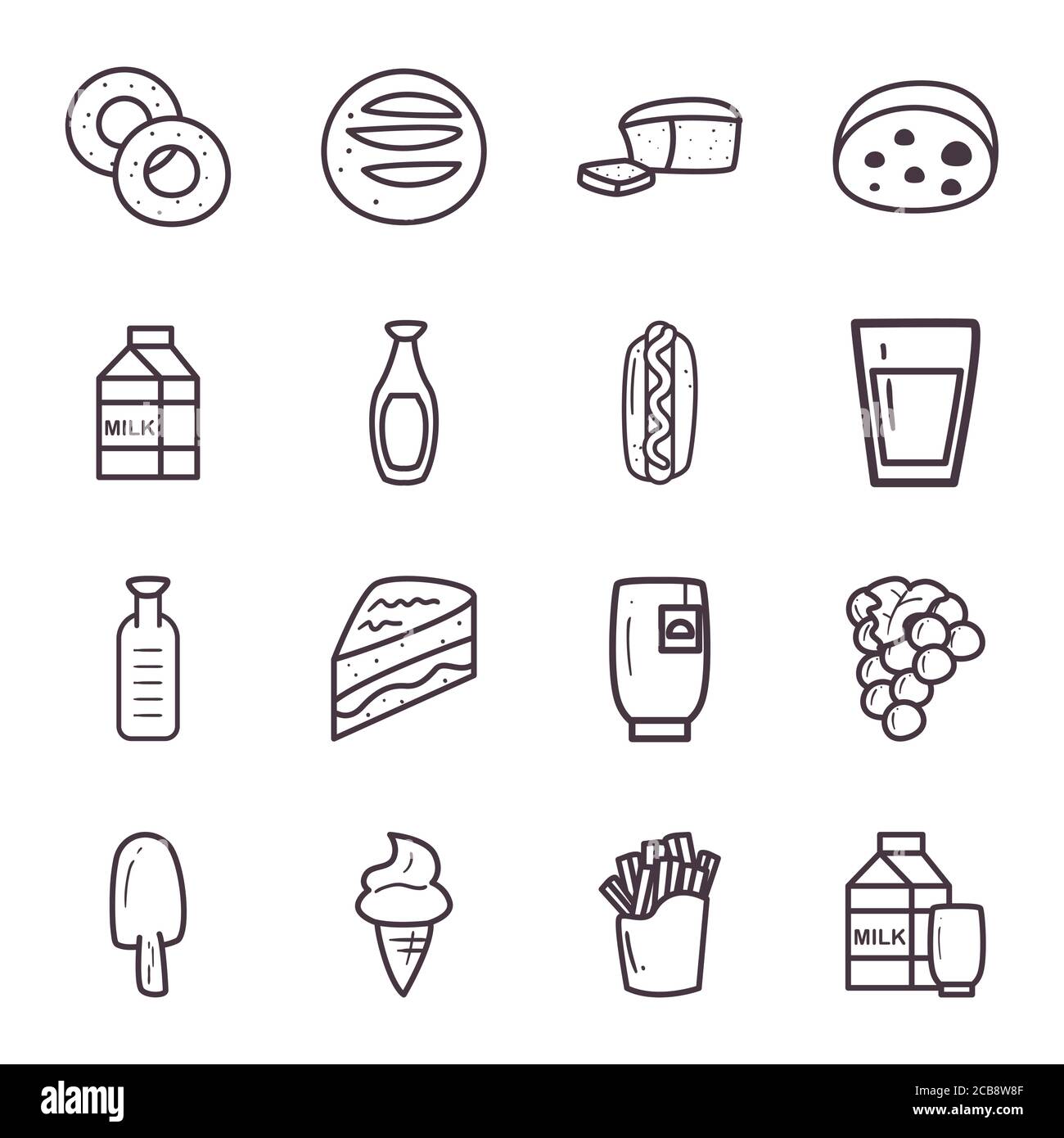 food line style collection of icons design, eat restaurant and menu ...