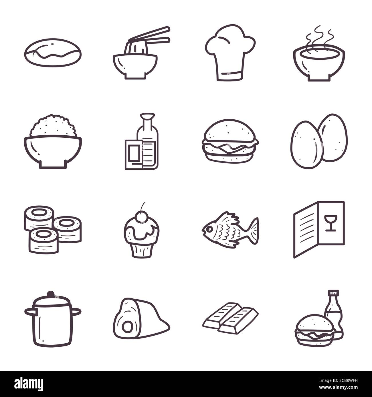 food line style icons collection design, eat restaurant and menu theme ...