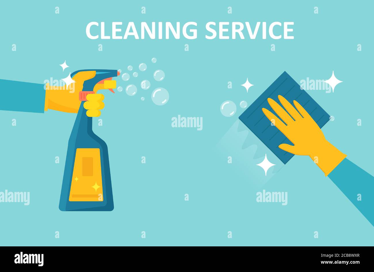 Surface cleaning with spray detergent, antibacterial sanitizing solution to prevent coronavirus spreading Stock Vector