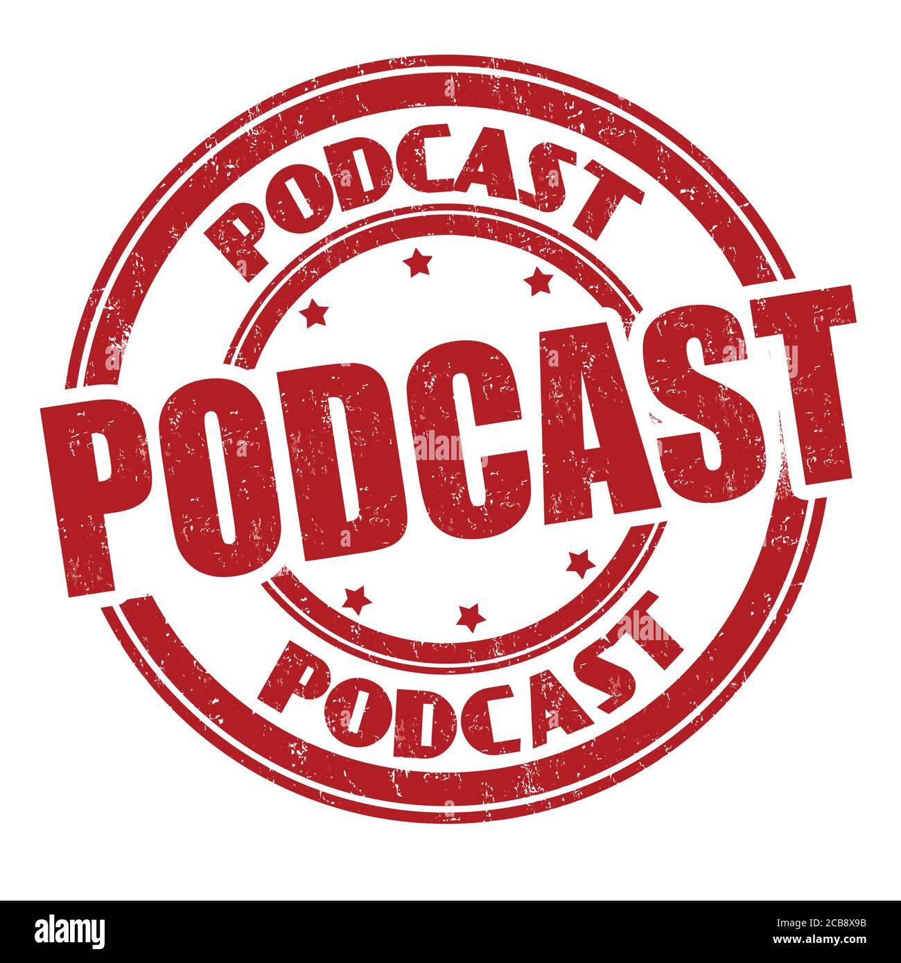 Podcast sign or stamp on white background, vector illustration Stock ...