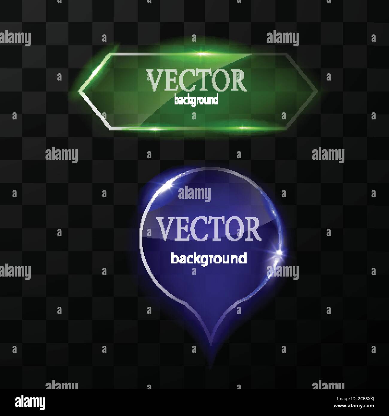 Glass vector button plane. Easy editable background Stock Vector