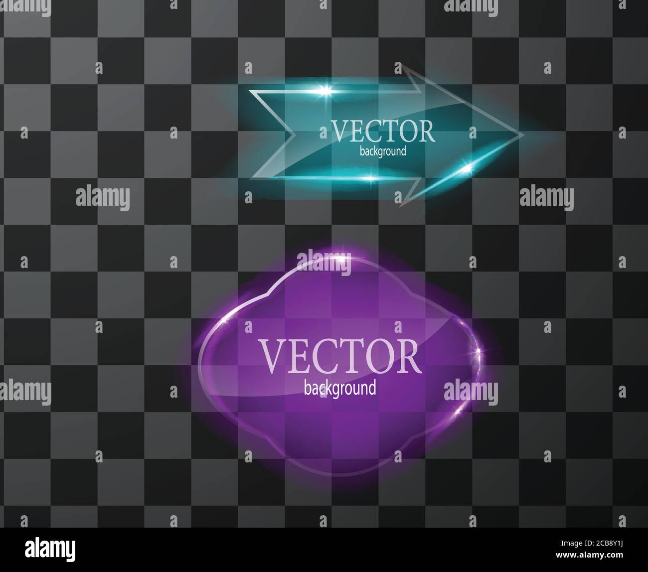 Glass vector button plane. Easy editable background Stock Vector