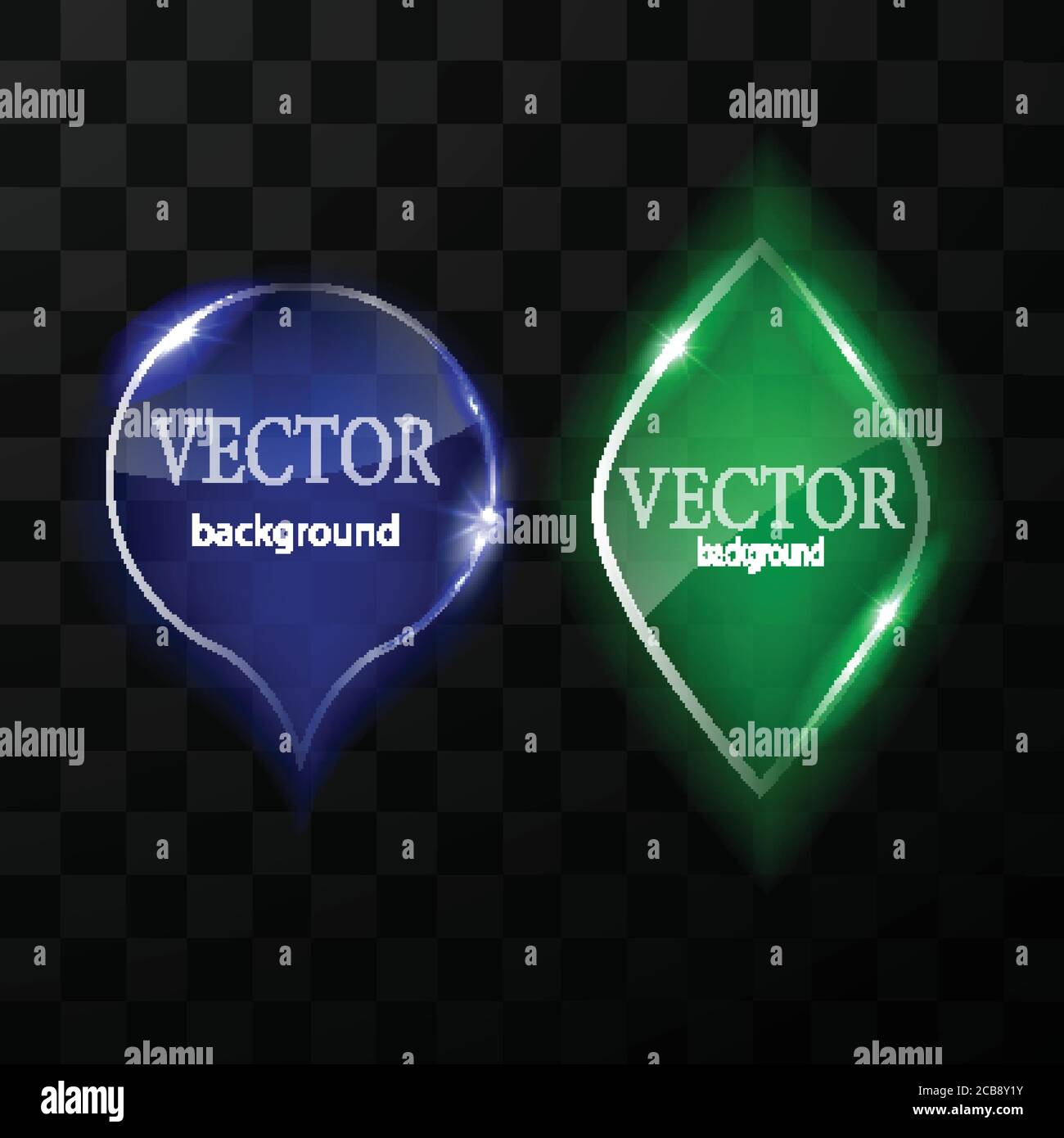 Glass vector button plane. Easy editable background Stock Vector