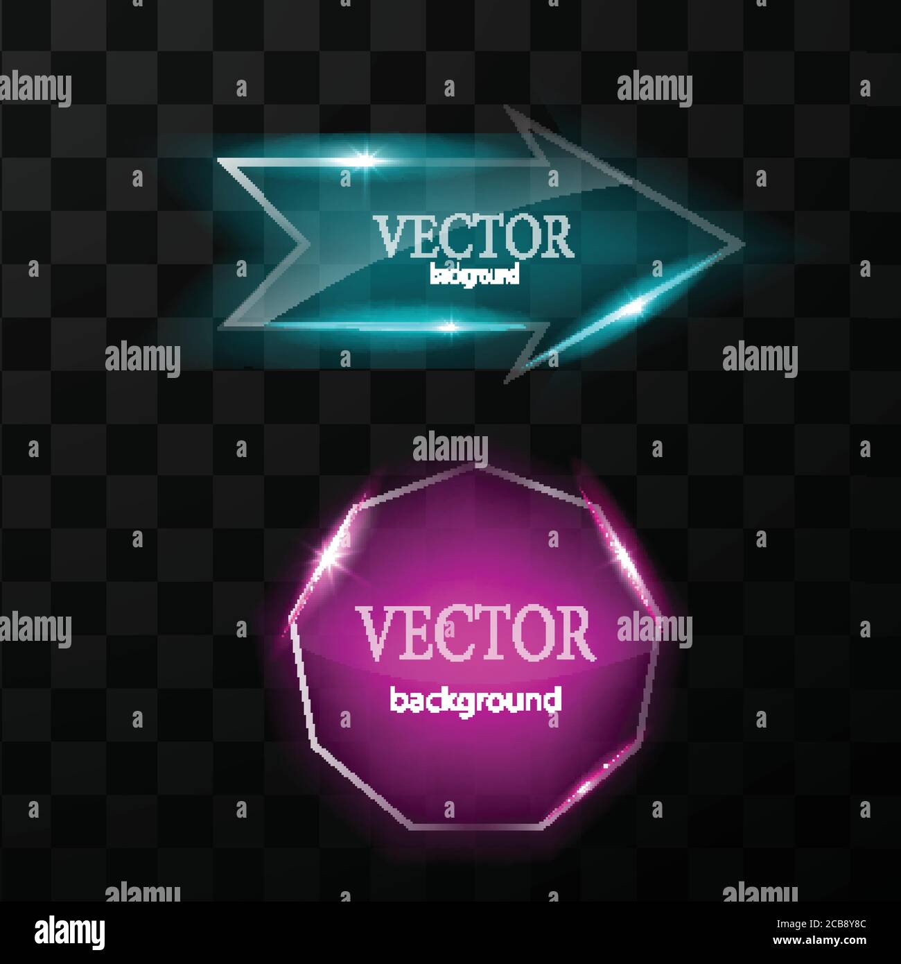 Glass vector button plane. Easy editable background Stock Vector