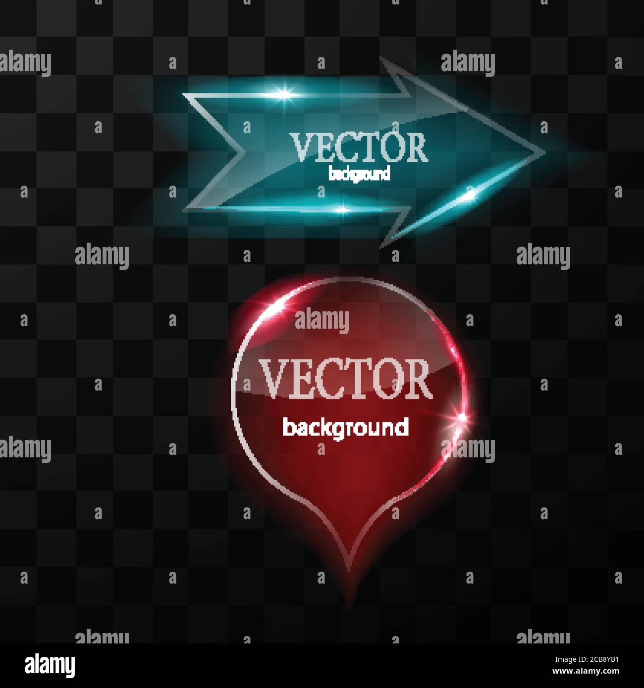 Glass vector button plane. Easy editable background Stock Vector