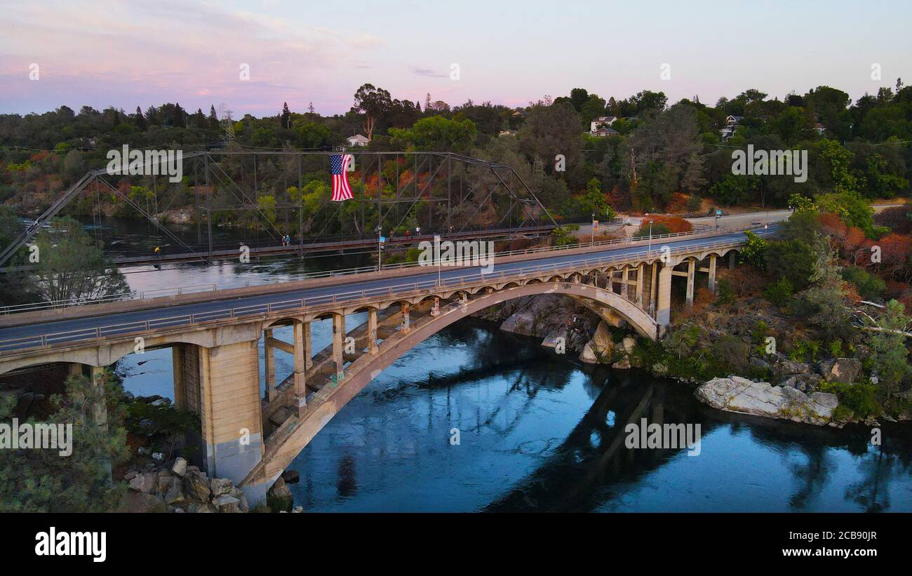 Rainbow Bridge, Folsom, California Stock Photo