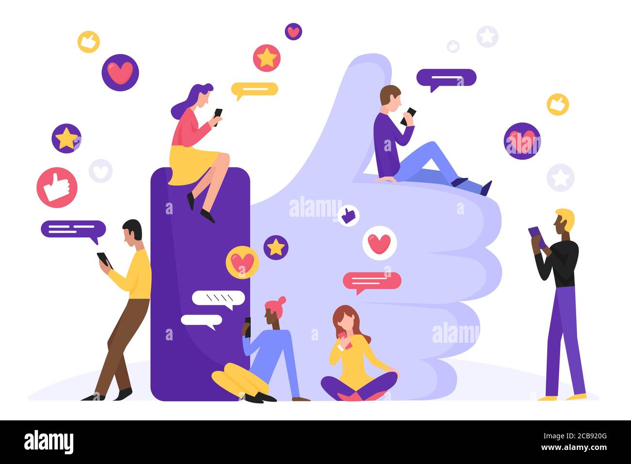 Character smartphone online community Cut Out Stock Images Pictures