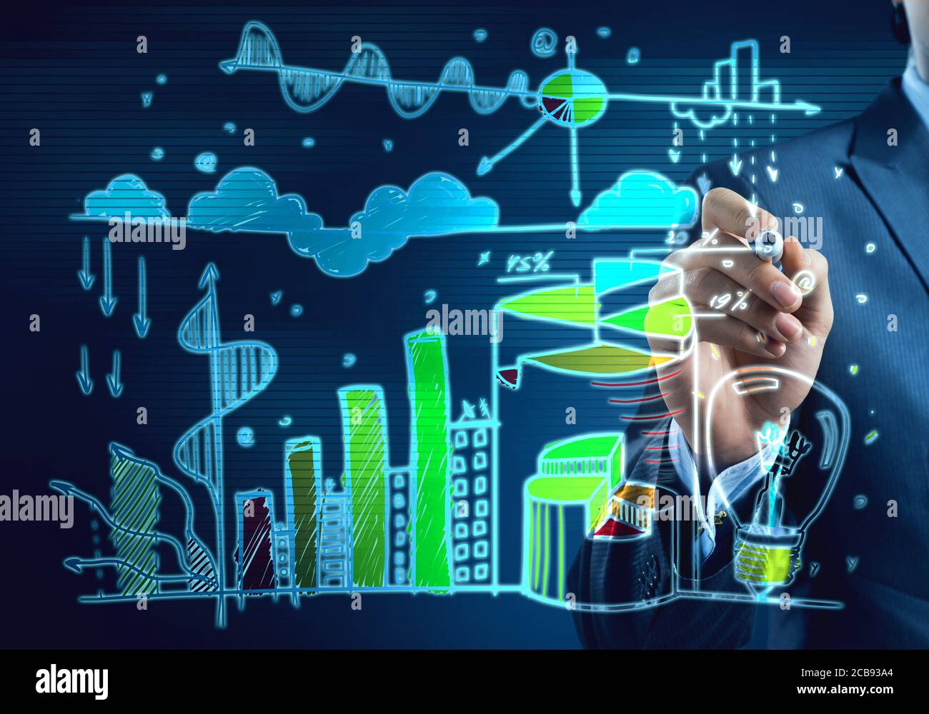 Presenting sales statistics Stock Photo