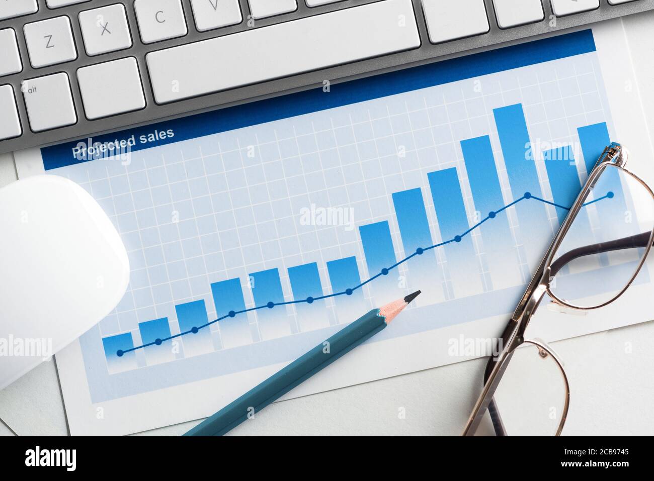 Preparing average sales report stock photo alamy