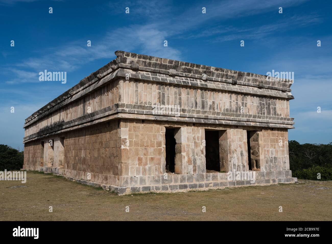 The House of the Turtles in the pre-Hispanic Mayan ruins of Uxmal, Mexico. Stock Photo