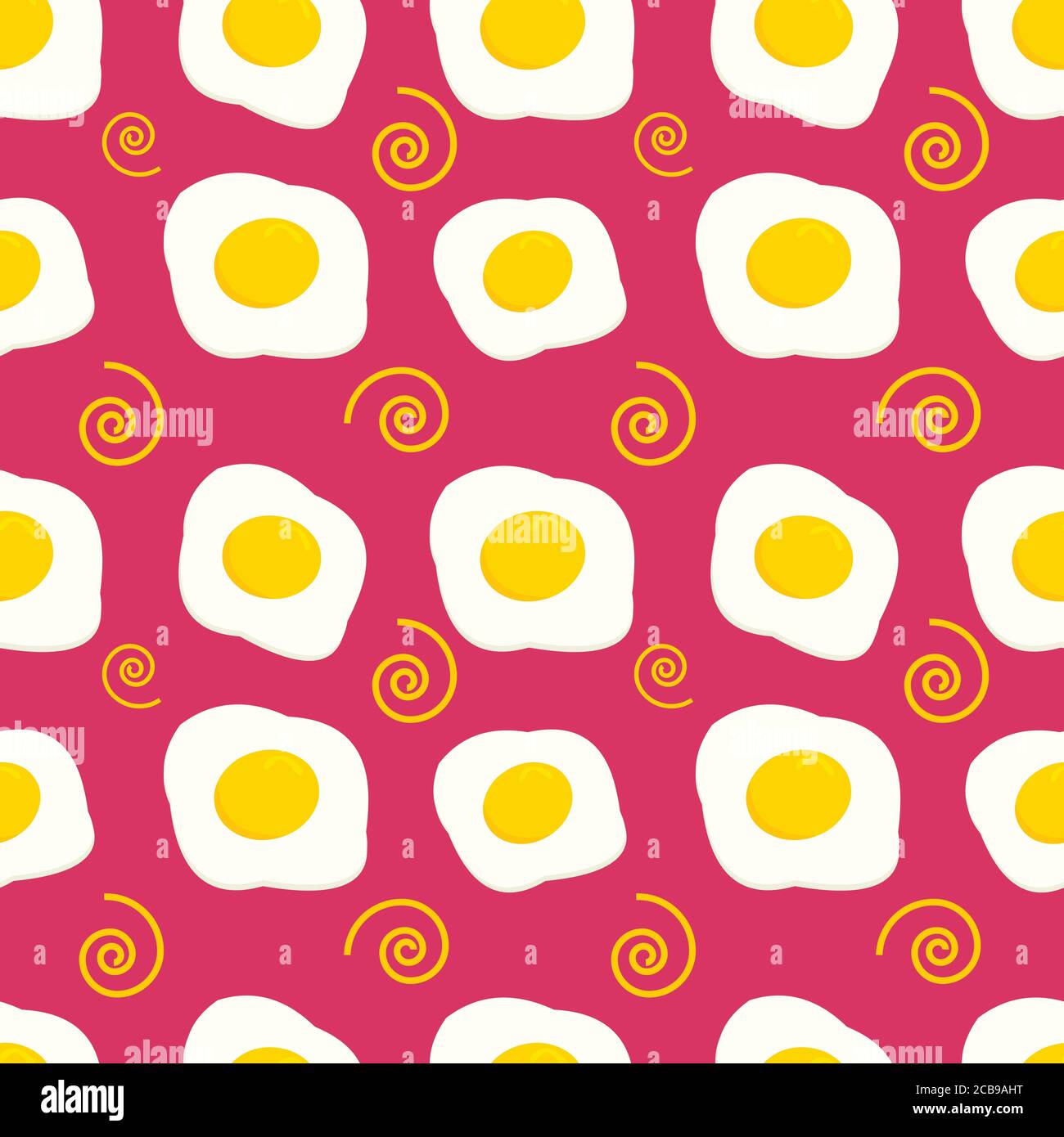 sunny-side up egg seamless pattern vector illustration background Stock Vector