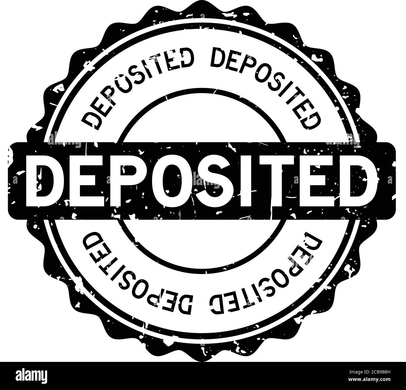 Grunge black deposited word round rubber seal stamp on white background ...