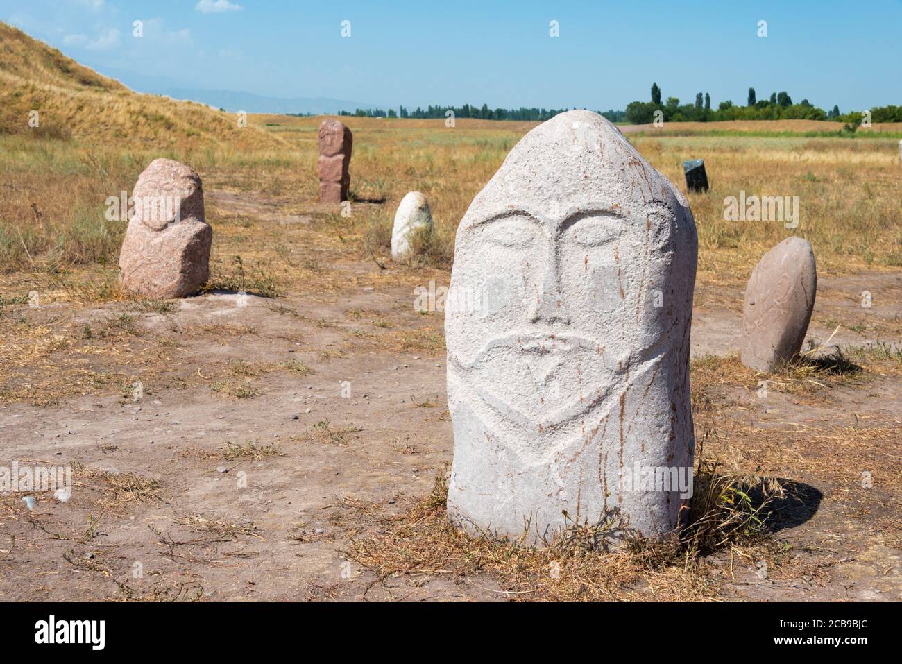 Tokmok, Kyrgyzstan - Kurgan stelae at Ruins of Balasagun in Tokmok ...