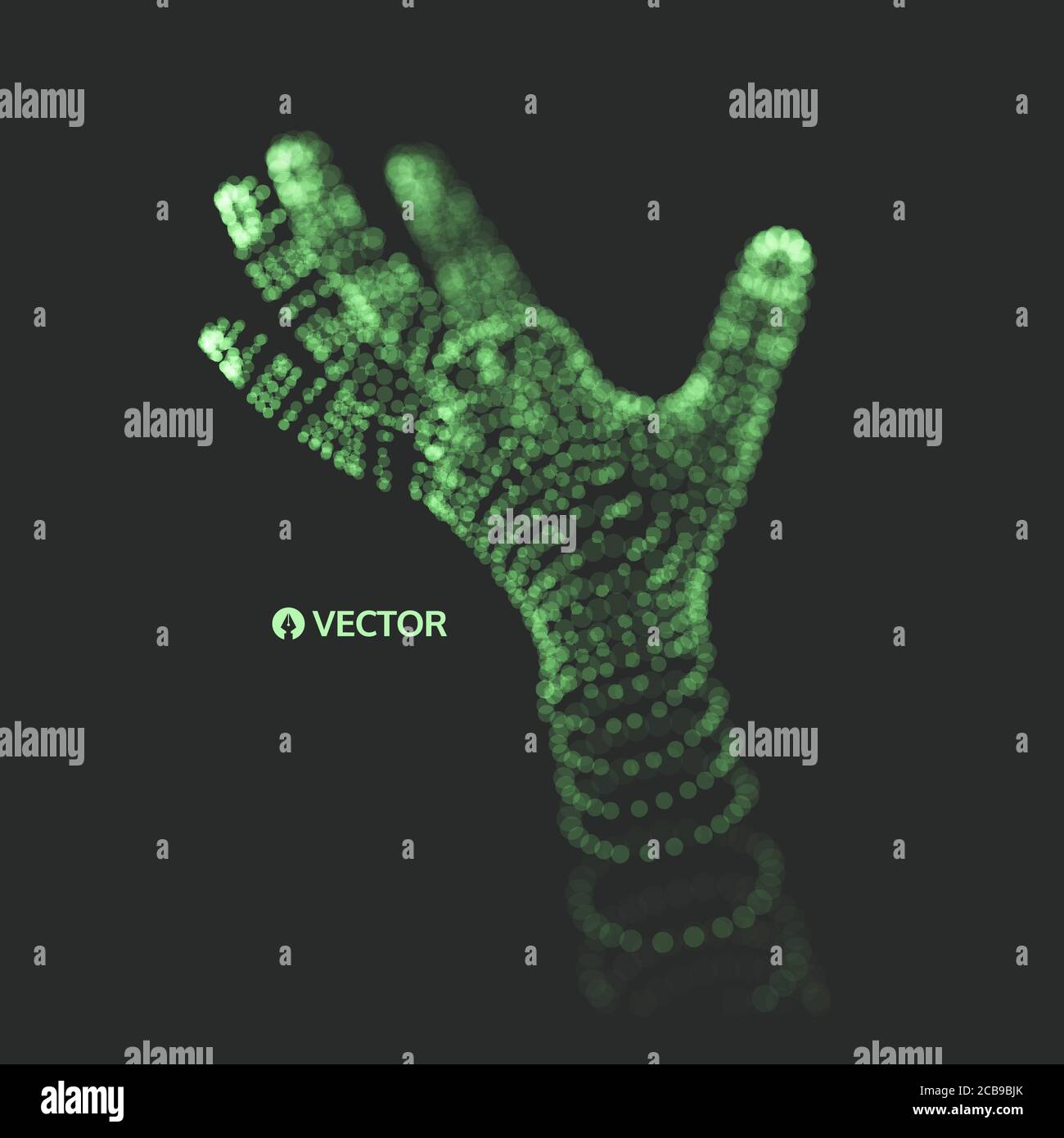 Human Arm. Hand Model. Connection structure. Future technology concept. 3D Vector illustration. Stock Vector