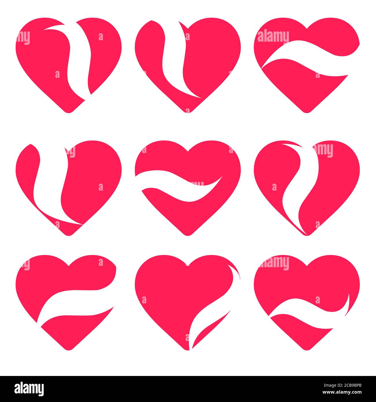 Beautiful defferent style heart clipart vector design. Stock Vector