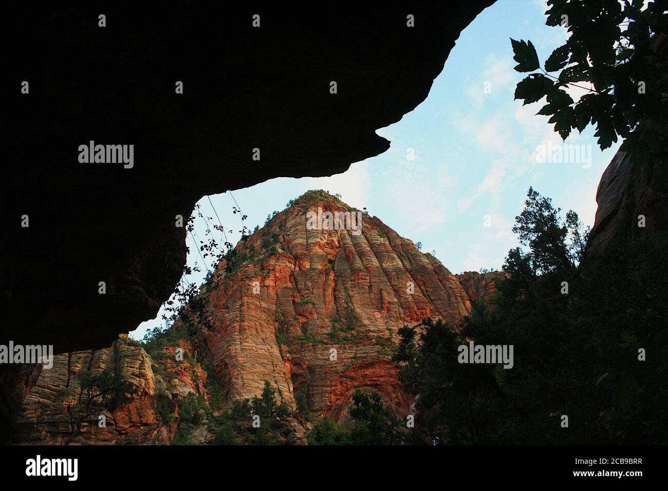 Cave photo on hike in Zion, Utah Stock Photo Alamy