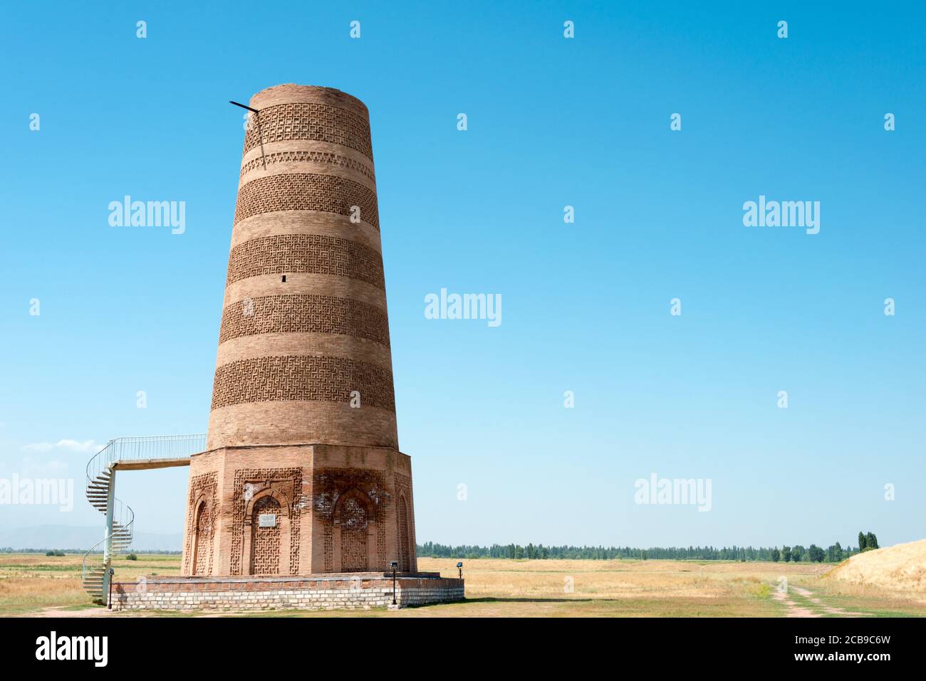 Tokmok, Kyrgyzstan - Ruins of Burana Tower in Tokmok, Kyrgyzstan. It is part of the World Heritage Site - Silk Roads. Stock Photo