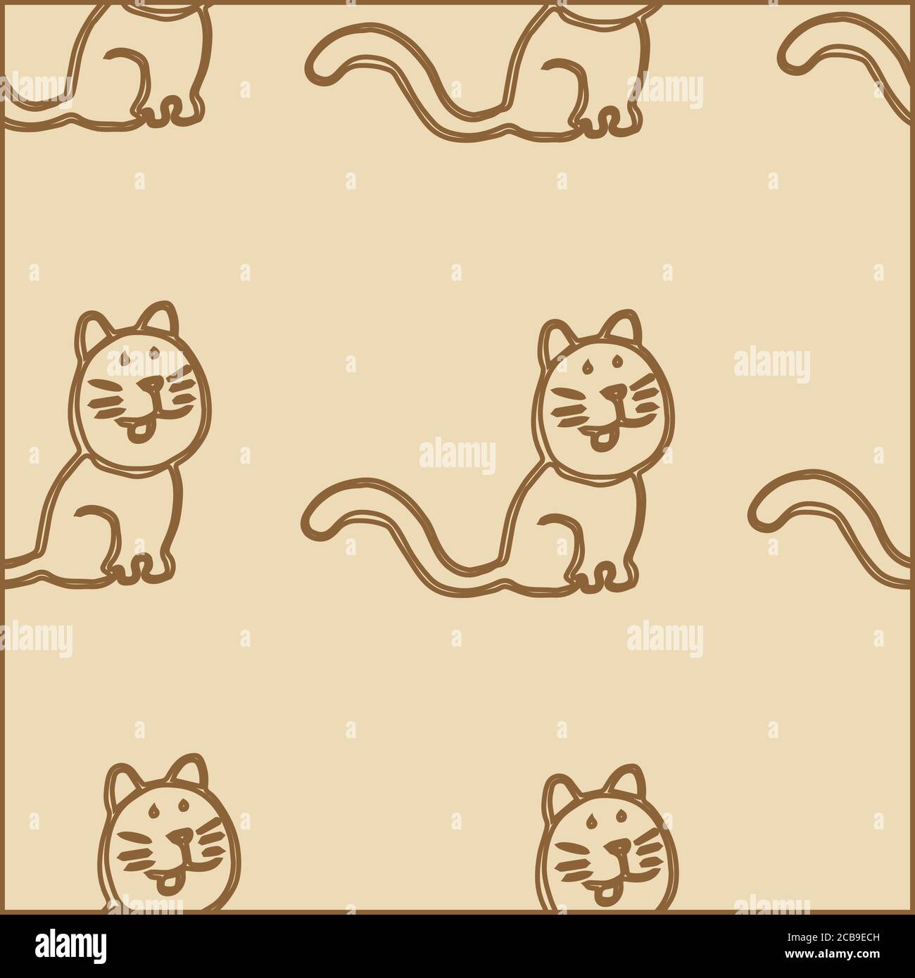 Cute cats seamless pattern background Stock Vector