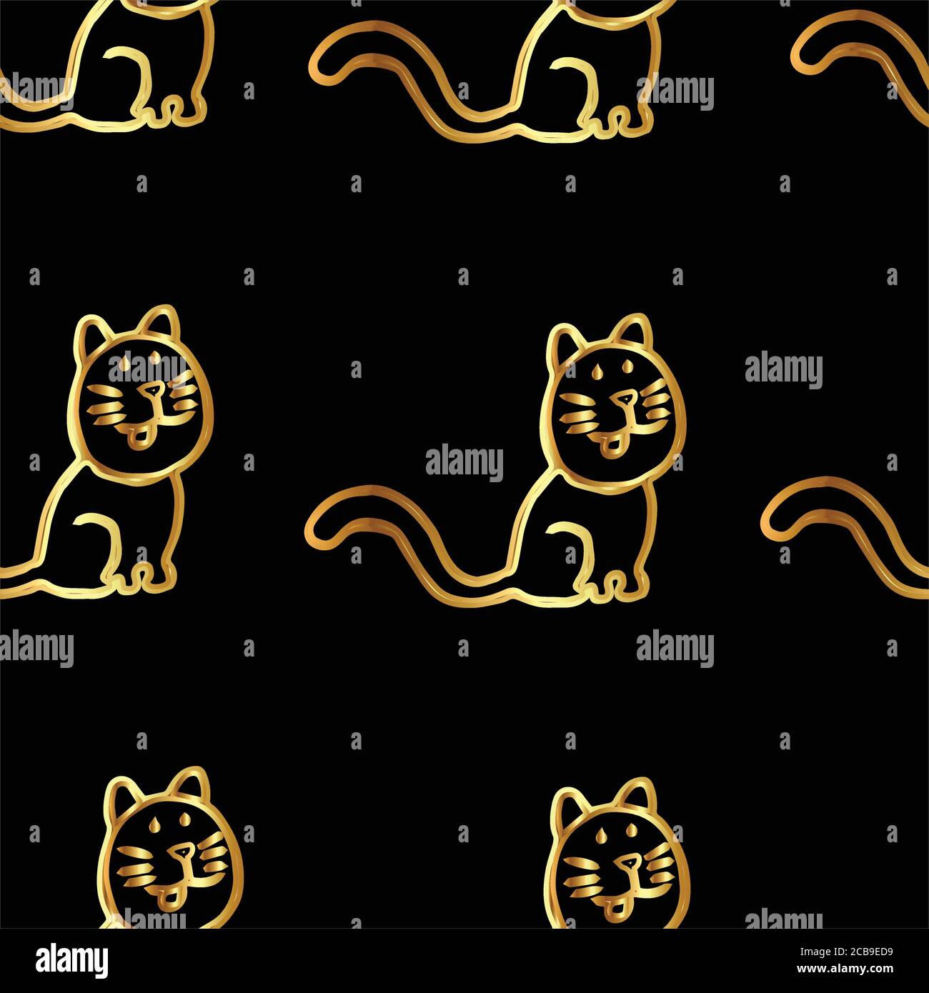 Cute cats seamless pattern background Stock Vector