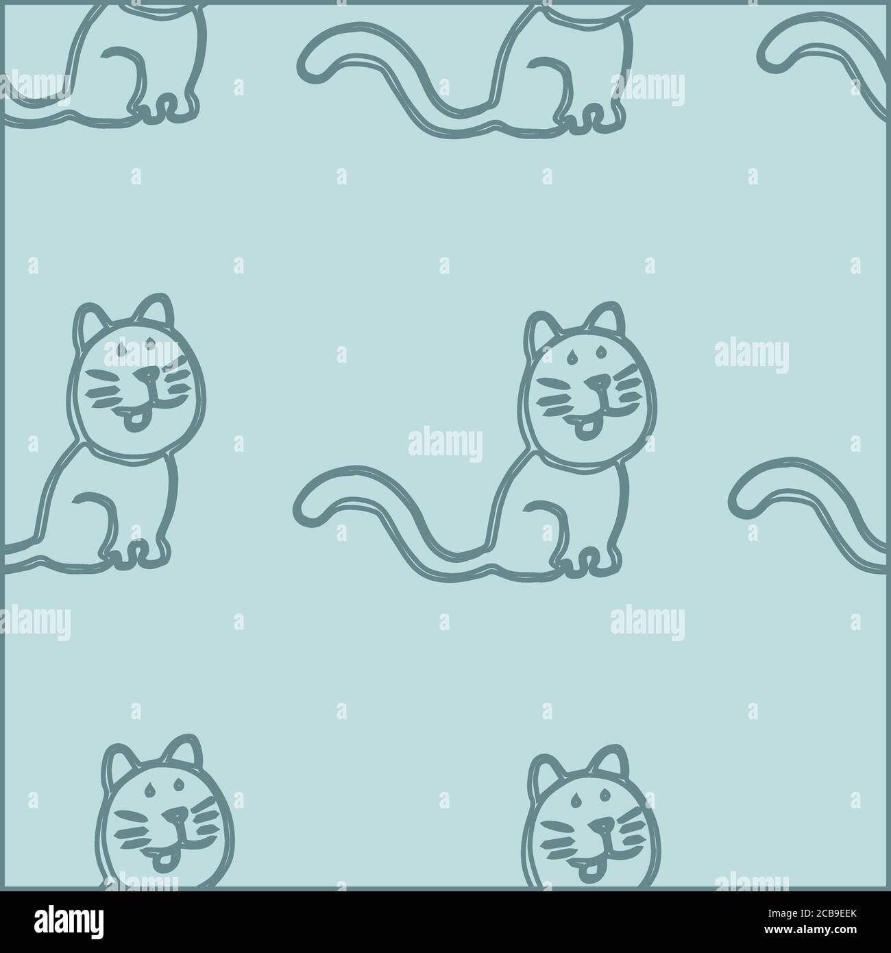Cute cats seamless pattern background Stock Vector