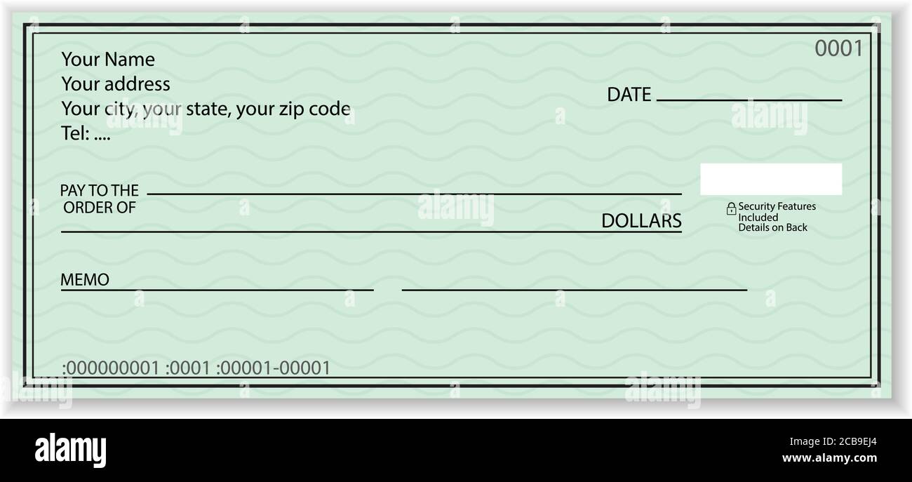 Bank check vector vectors hi-res stock photography and images - Alamy