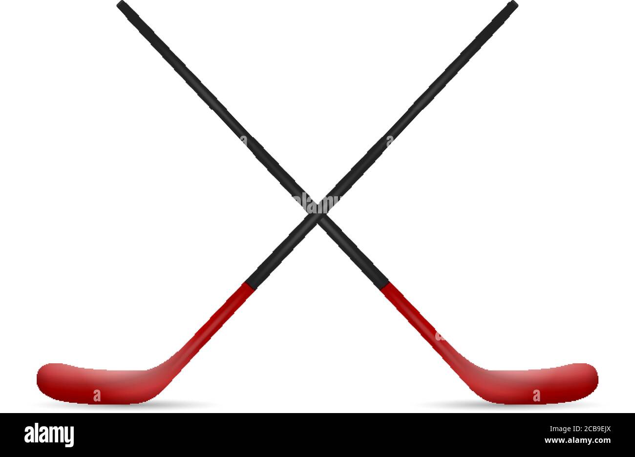 Hockey sticks on a white background. Vector illustration Stock Vector