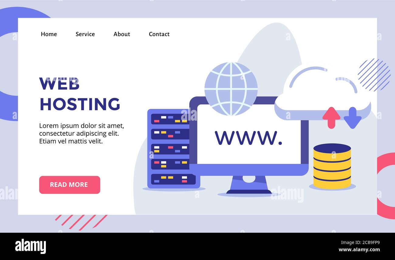 Web hosting computer background of globe cloud server campaign for web ...