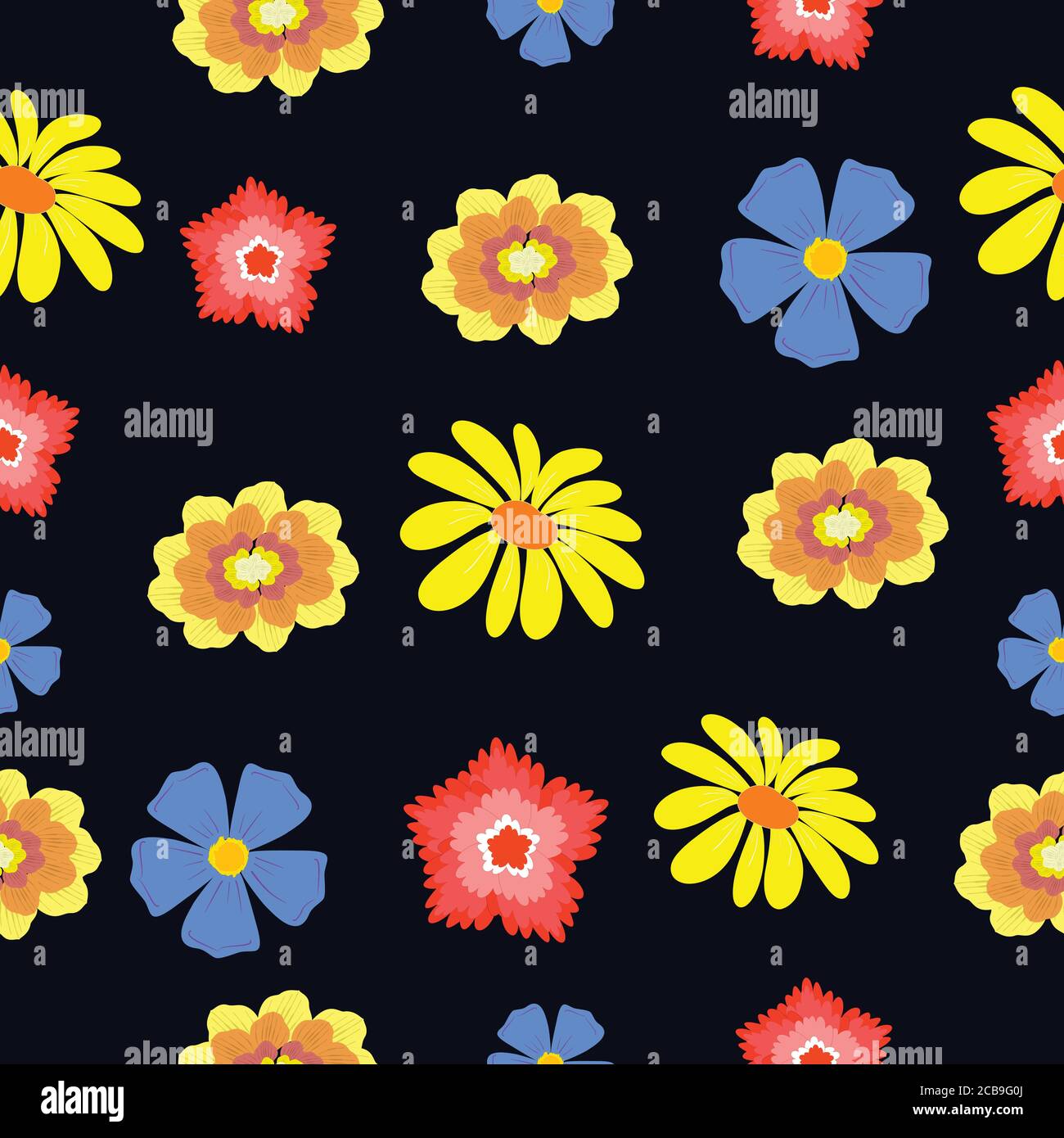 seamless floral pattern with trendy color background Stock Vector