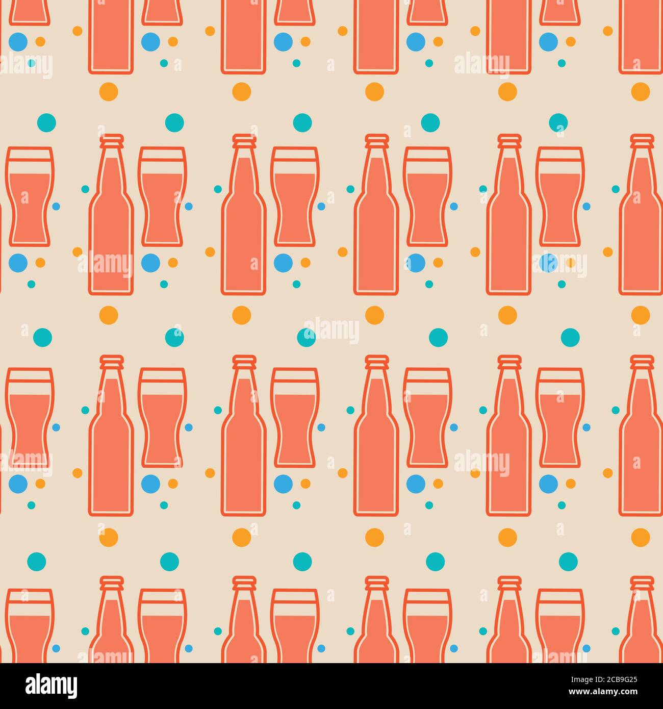 cold drink Seamless Pattern. Beer festival background for wallpaper, wrap, poster and print, t-shirt, apparel. Vector illustration Stock Vector