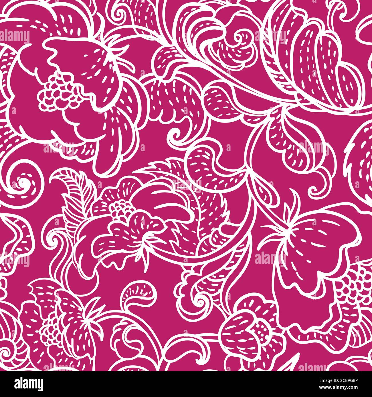 Seamless retro vector pattern from abstract flowers. Stock Vector
