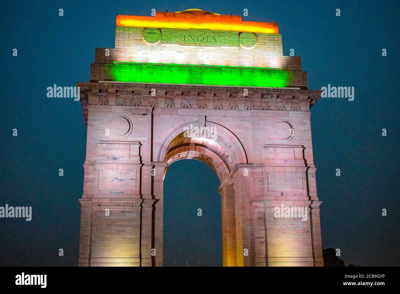 Evening view of India Gate in Delhi India, India Gate view with tri ...