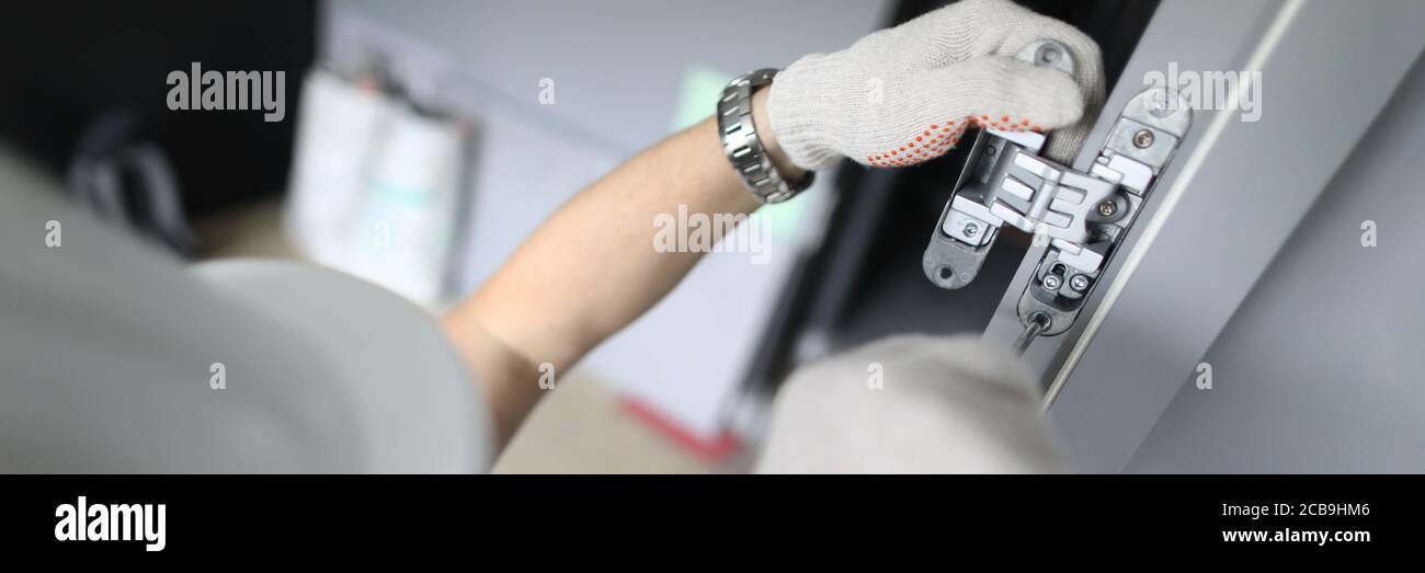 Man using special tools Stock Photo