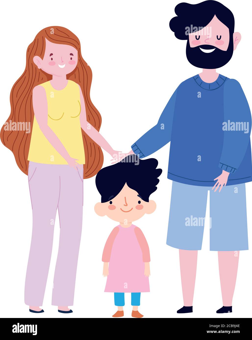 family mother father and son together member cartoon character vector  illustration Stock Vector Image & Art - Alamy