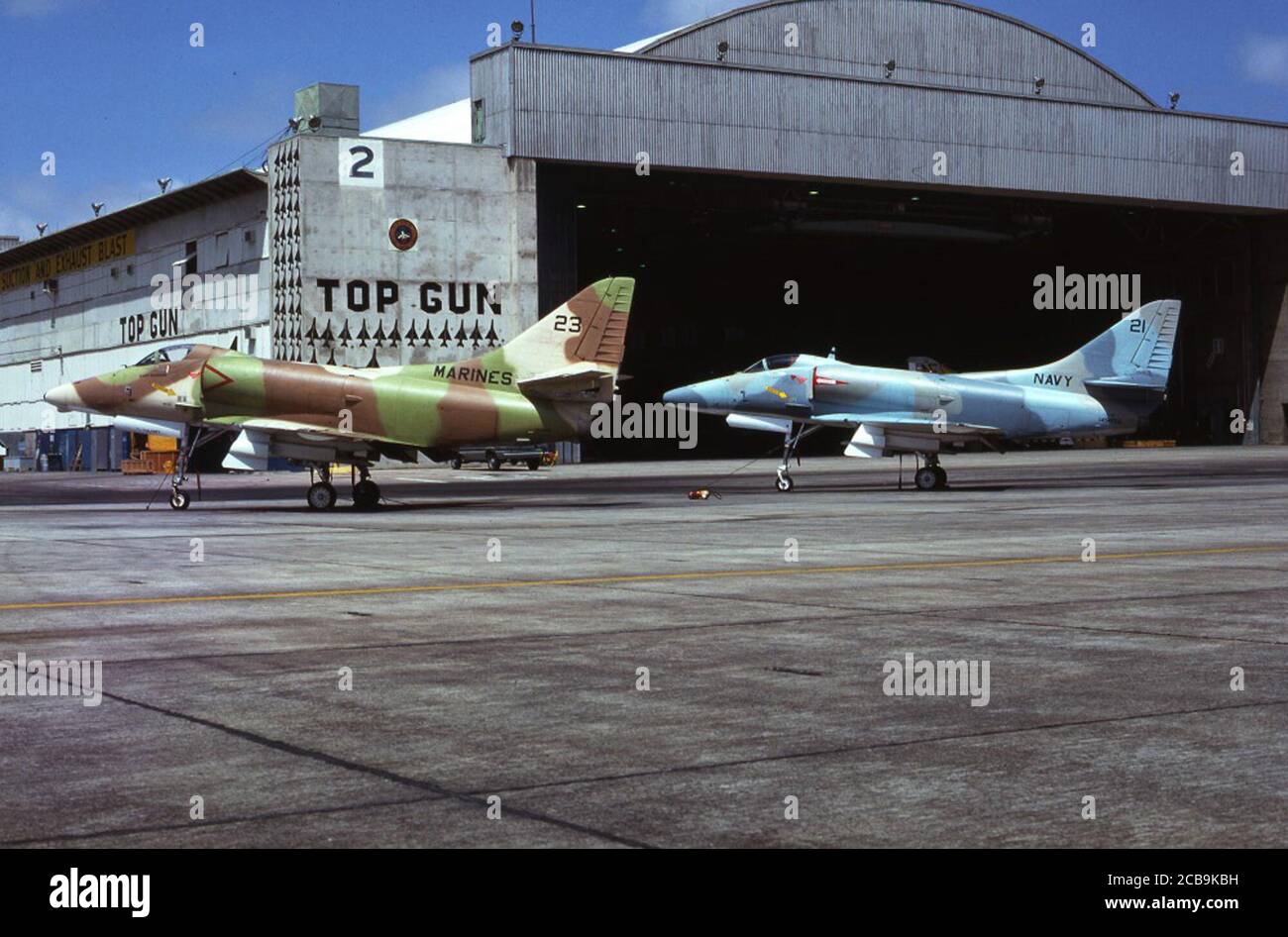 Douglas A-4E 150023 and 149658 NWS NAS Miramar 17May75 [PBL via RJF] . Stock Photo
