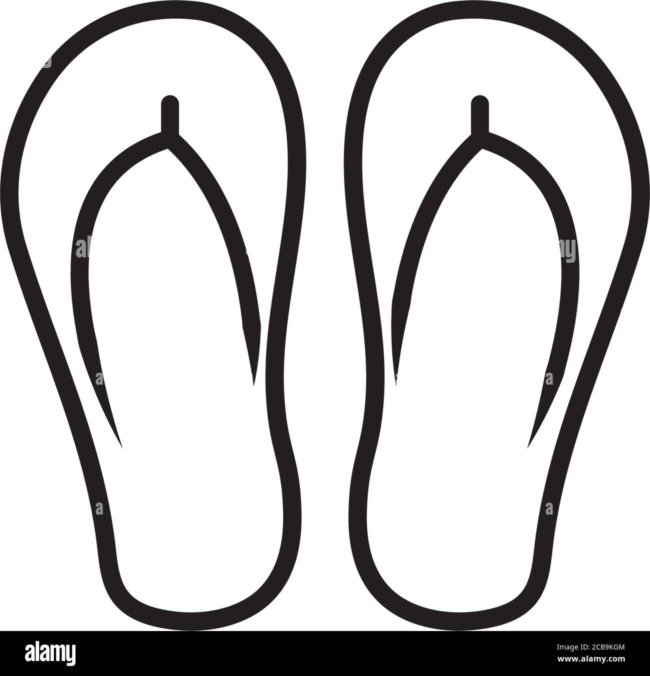 Flip flop icon design template vector isolated illustration Stock