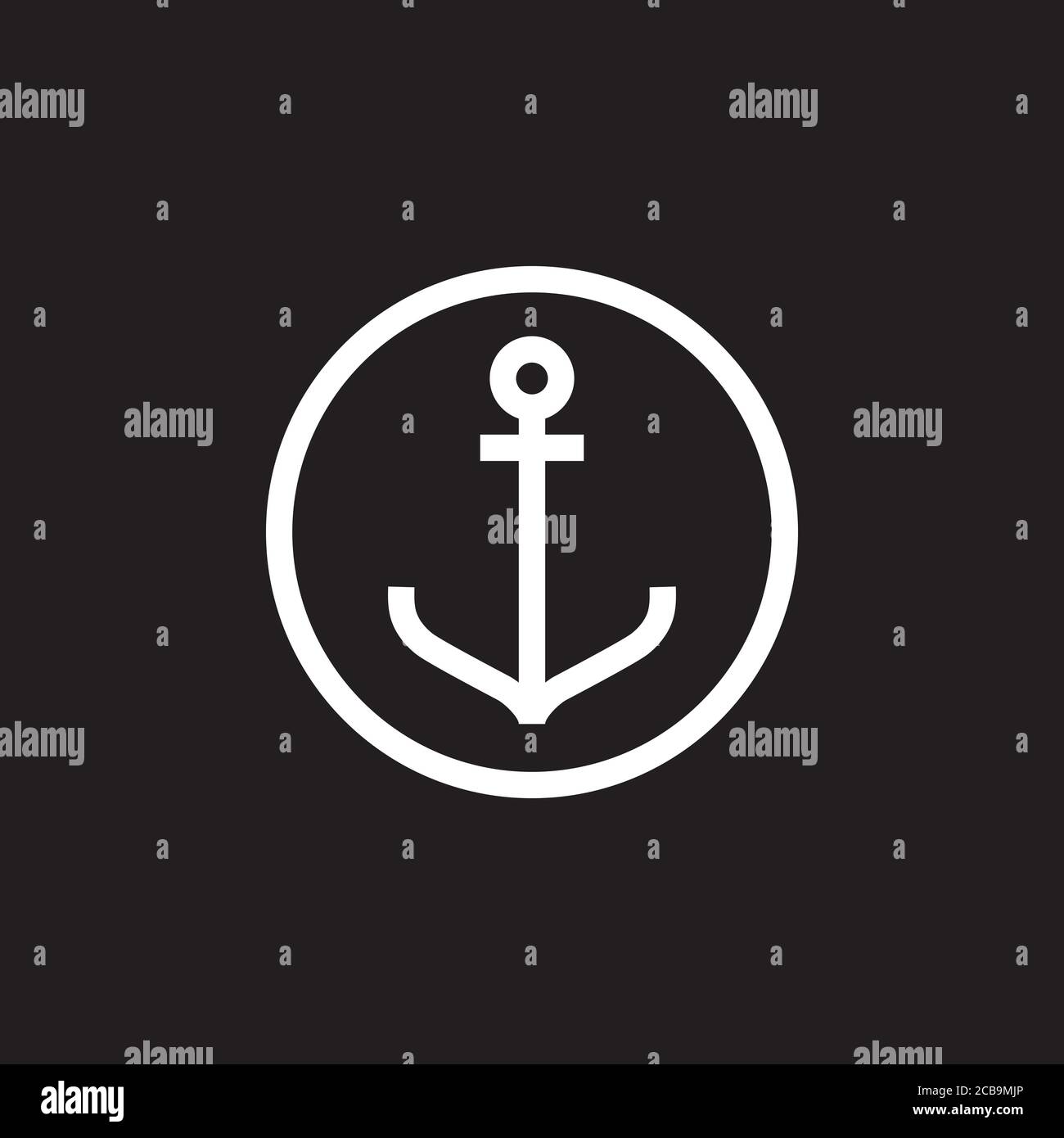 Anchor icon. Anchored flat vector icon for apps and websites Stock ...