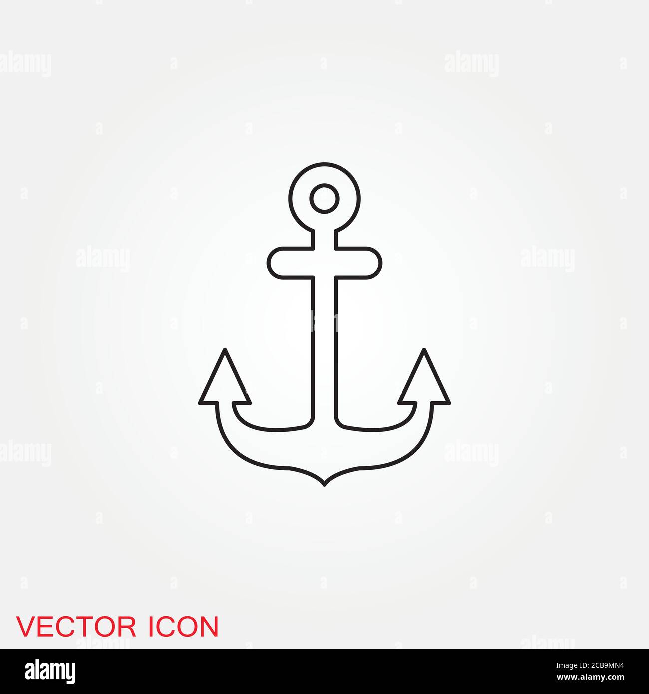 Anchor icon. Anchored flat vector icon for apps and websites Stock ...