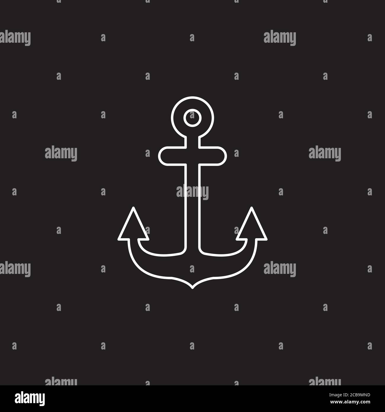 Anchor icon. Anchored flat vector icon for apps and websites Stock ...