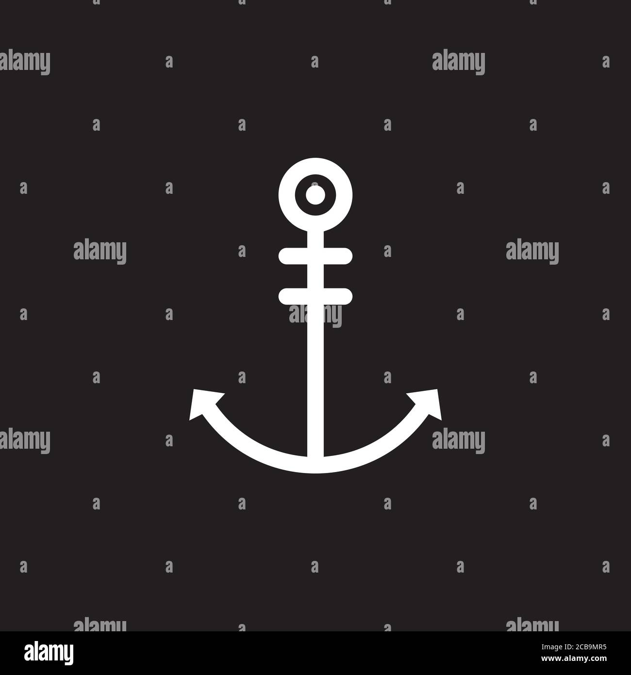 Anchor icon. Anchored flat vector icon for apps and websites Stock ...