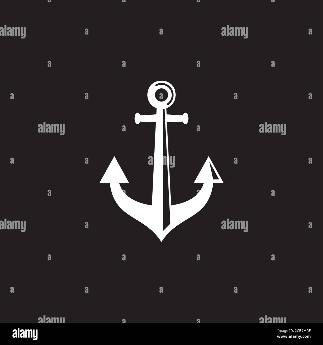 Anchor icon. Anchored flat vector icon for apps and websites Stock ...