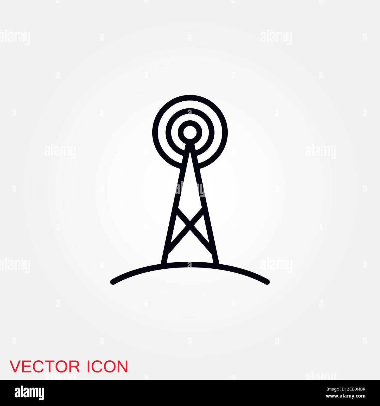 Antenna icon. Radar satellite dish - Vector icon Stock Vector