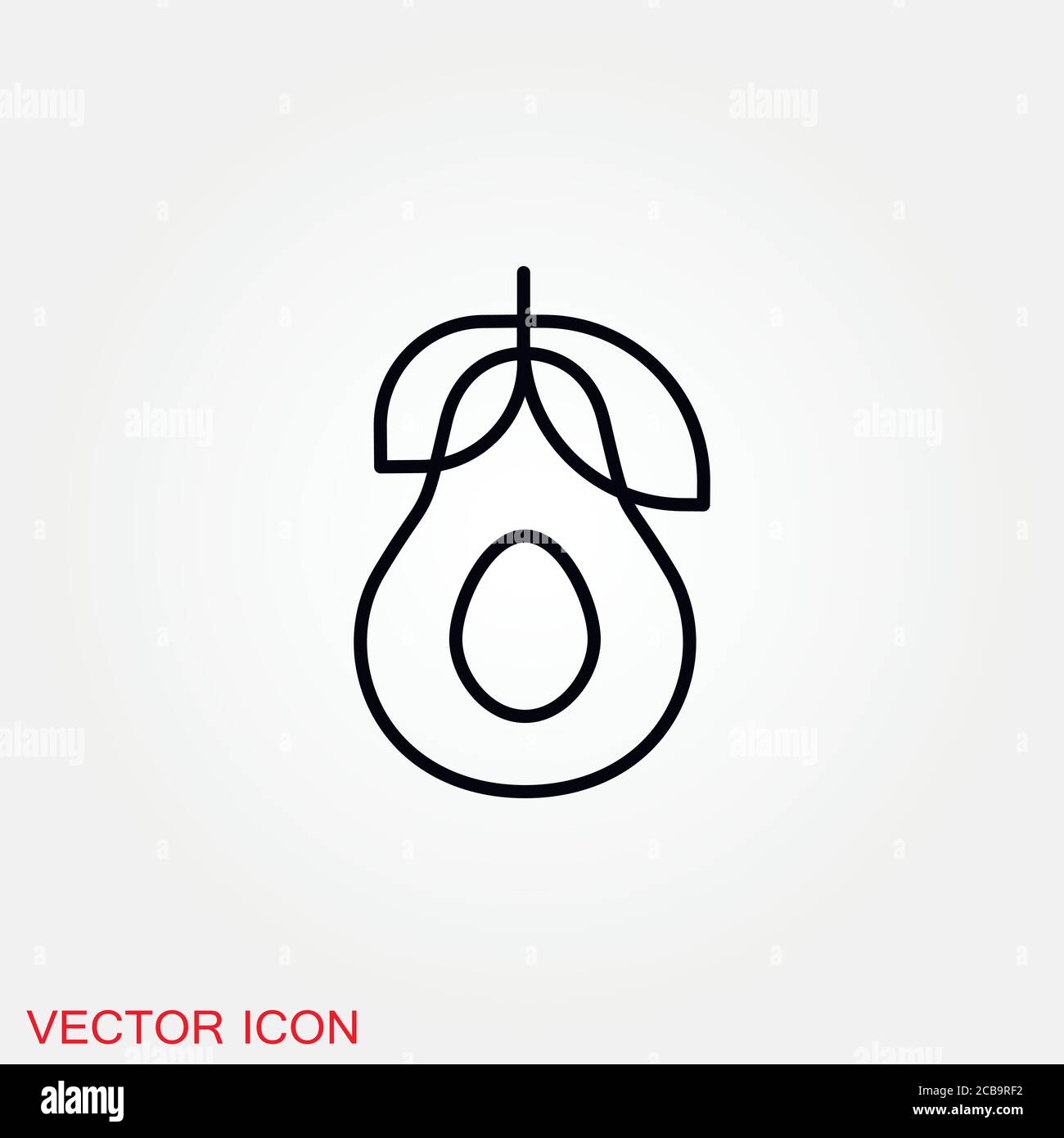Avocado icon for web and mobile, modern minimalistic flat design. Stock Vector