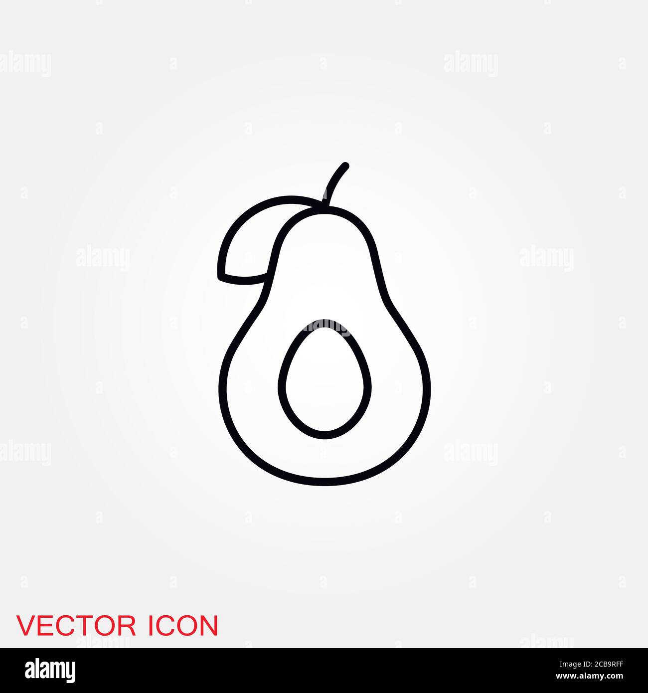 Avocado icon for web and mobile, modern minimalistic flat design. Stock Vector