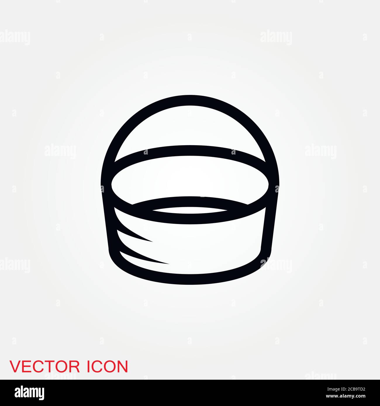 Basket icon, plate with spoon BBQ. Vector sign Stock Vector
