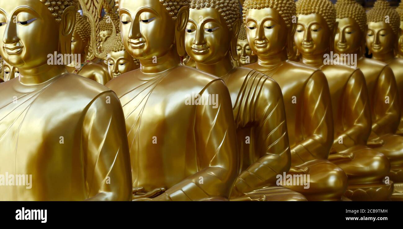 statue of buddha, in buddhist temple ,with golden color Stock Photo - Alamy