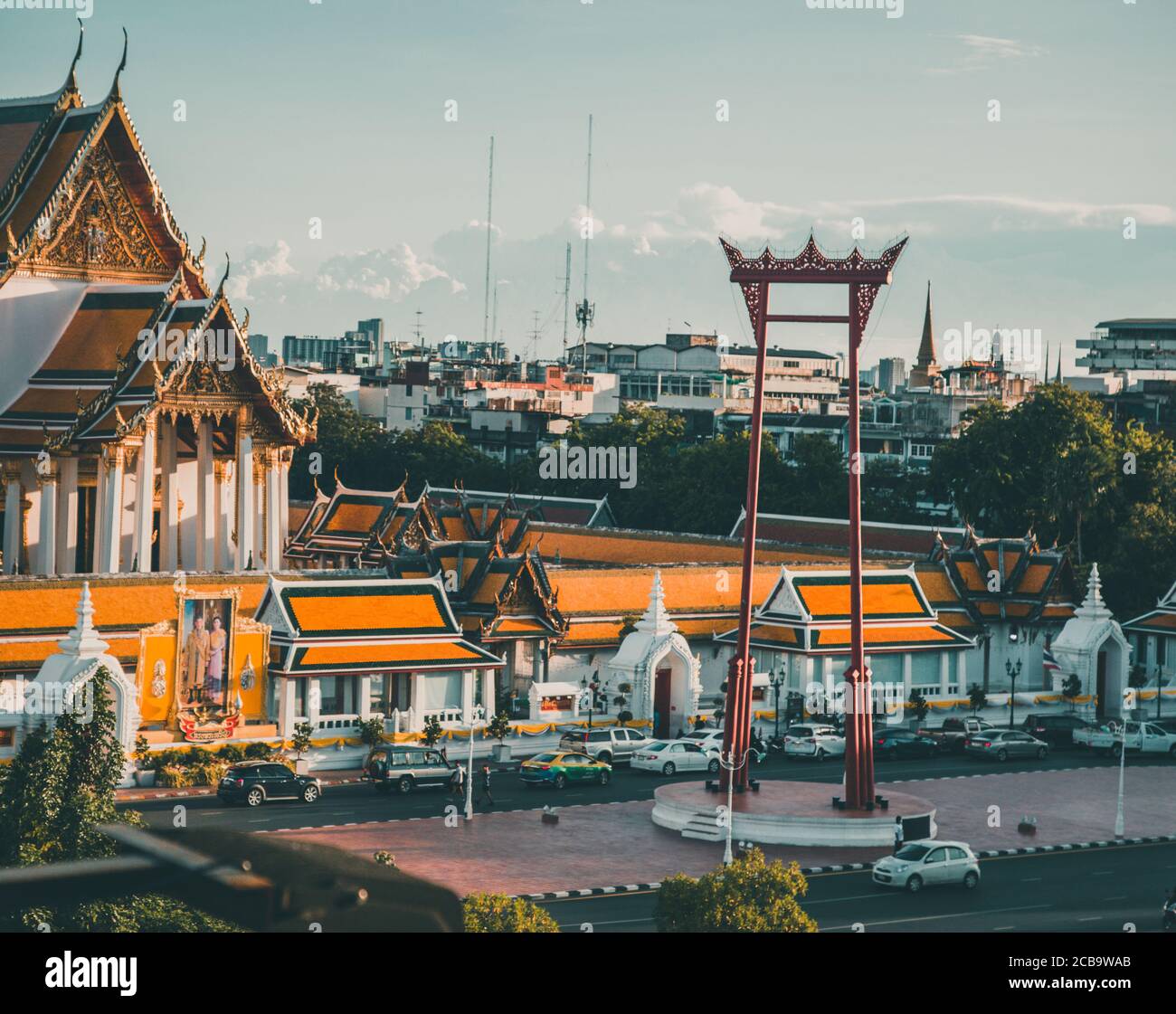 Giant Swing in Sao Chingcha Subdistrict, Phra Nakhon District, Bangkok, Thailand Stock Photo