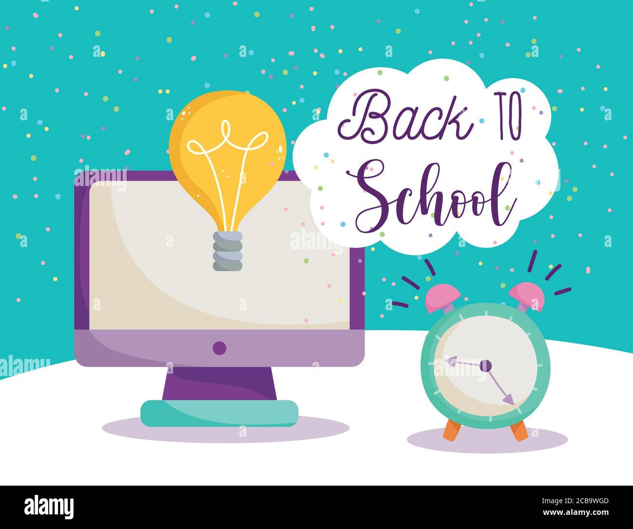 back to school, computer alarm clock idea elementary education cartoon ...
