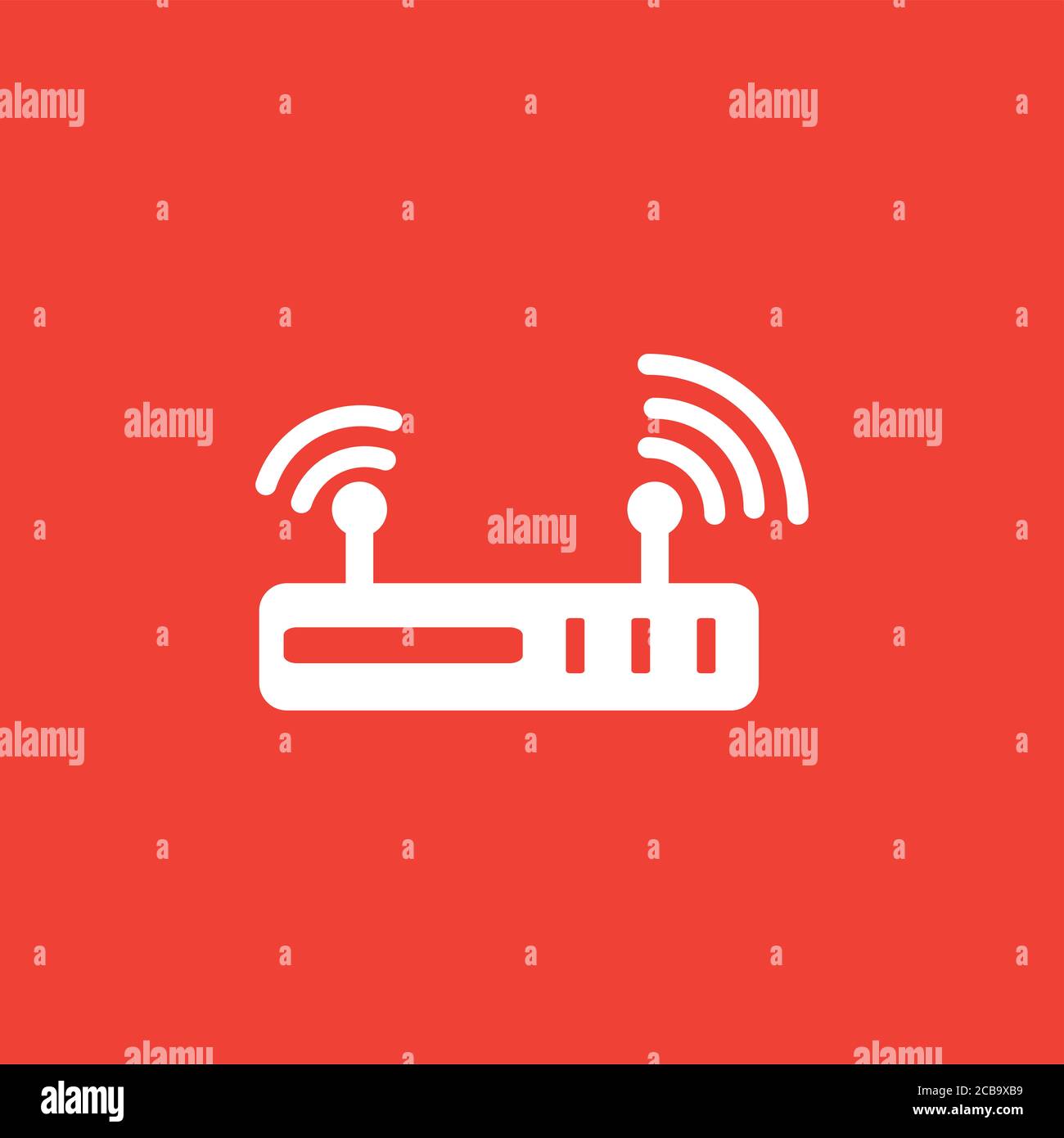 Router Icon On Red Background. Red Flat Style Vector Illustration Stock ...
