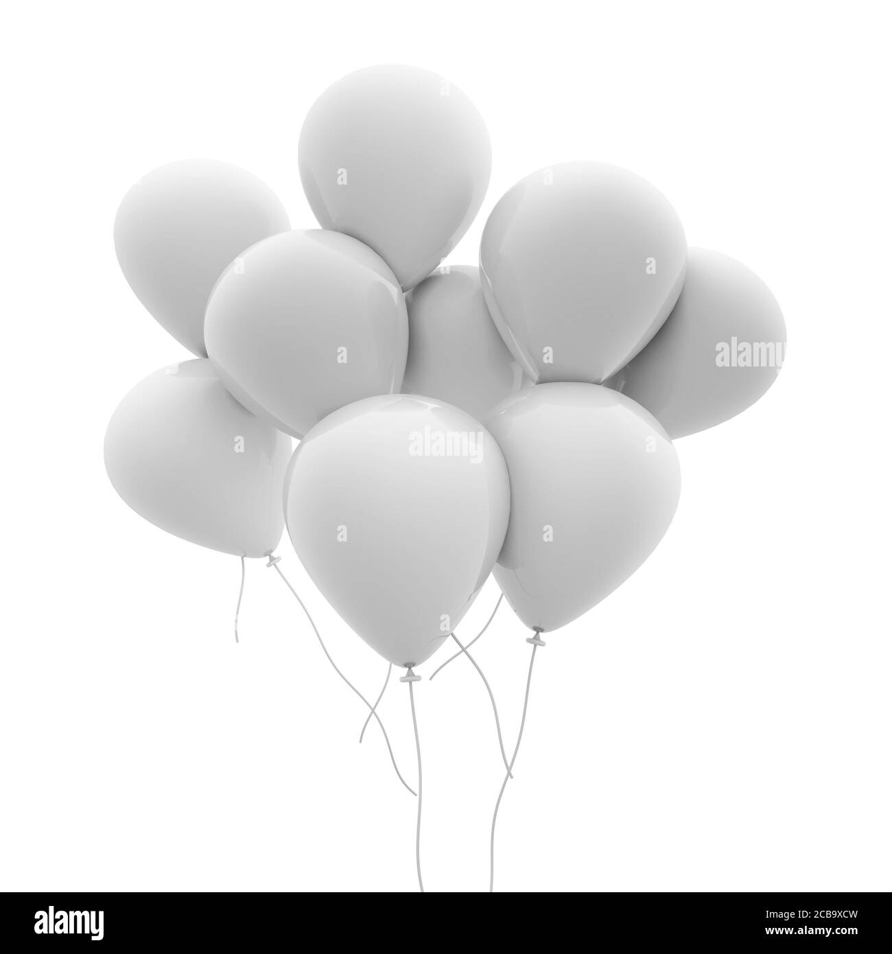 Simple illustration of white balloons on a white background Stock Photo Alamy