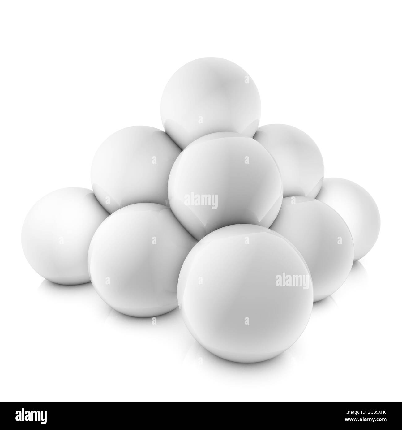 3D rendering of a pyramid made of white balls Stock Photo Alamy